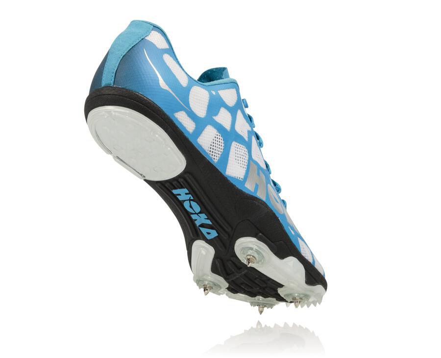 Hoka Australia One One Rocket X - Mens Spikes White/Blue - VPXHO-8147